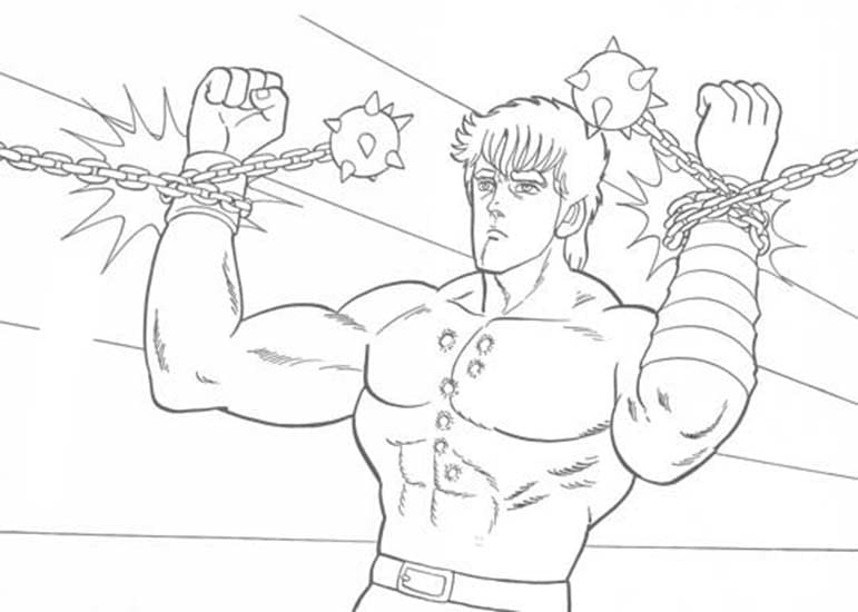子供向けに北斗の拳を描く ぬりえ