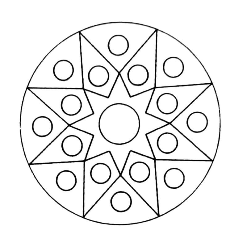 子供向けの万華鏡 ぬりえ