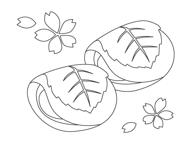 子どもに和菓子を描かせる ぬりえ