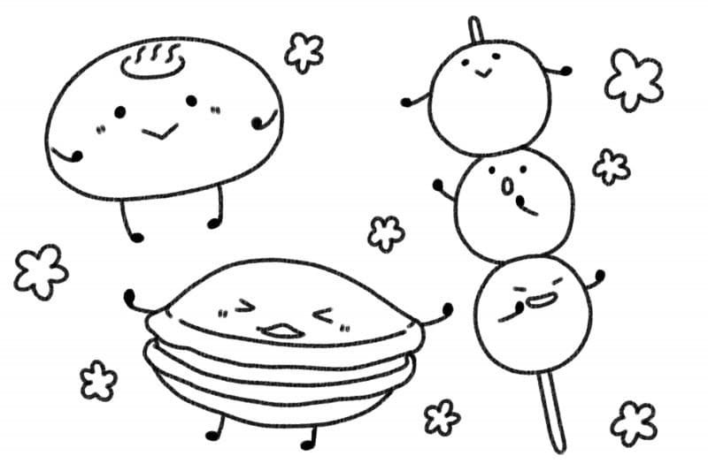 子どもの和菓子 ぬりえ