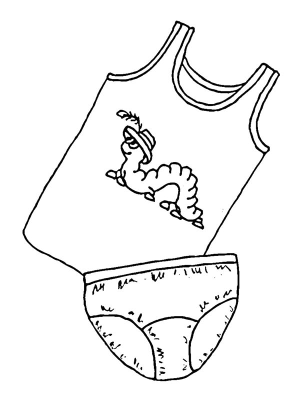 子供用の下着。 ぬりえ