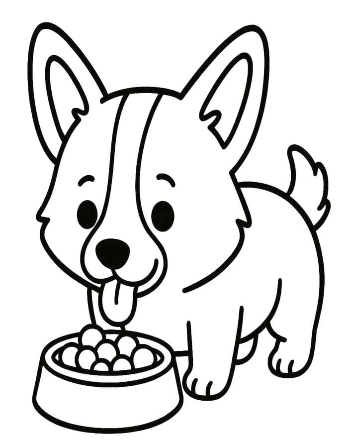 コーギー 簡単 ぬりえ