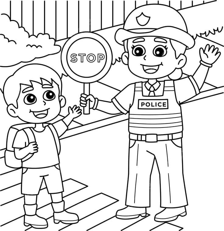 交通 安全 1 ぬりえ