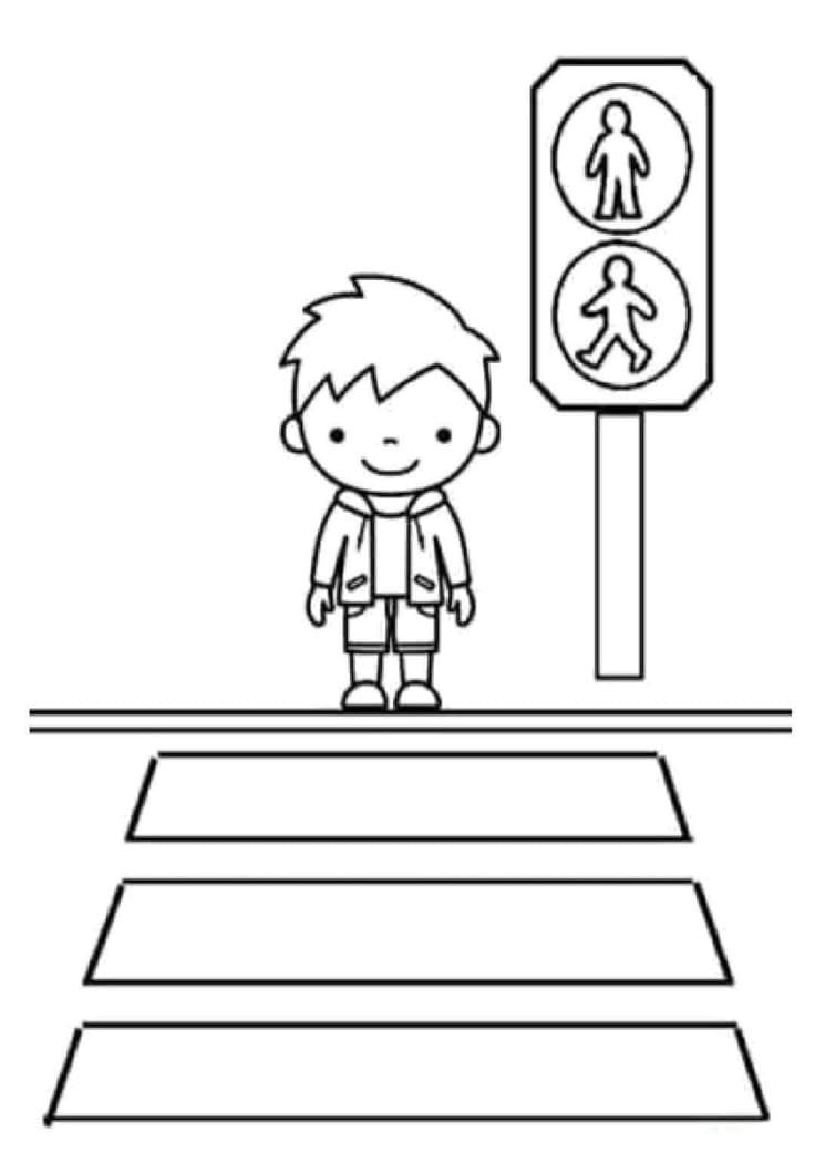 交通 安全 5 ぬりえ