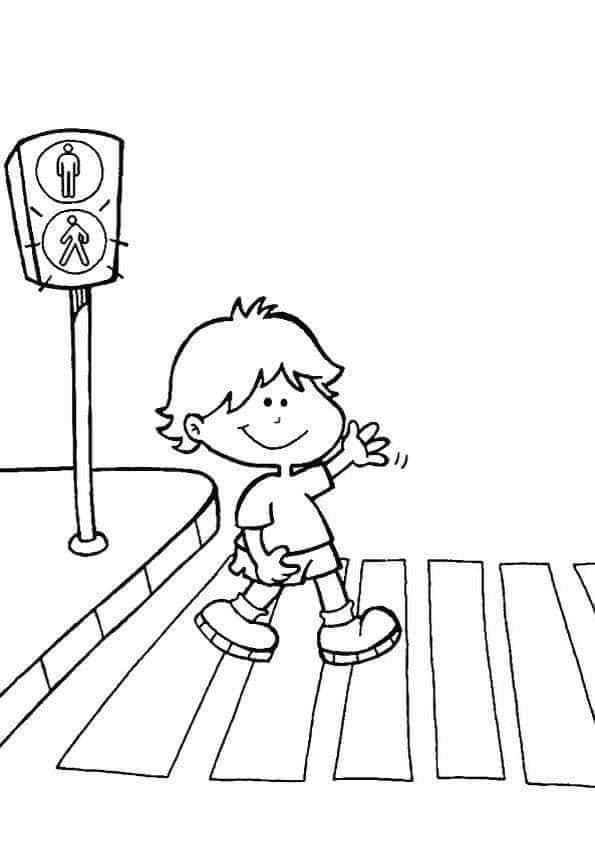 交通 安全 子供たち ぬりえ