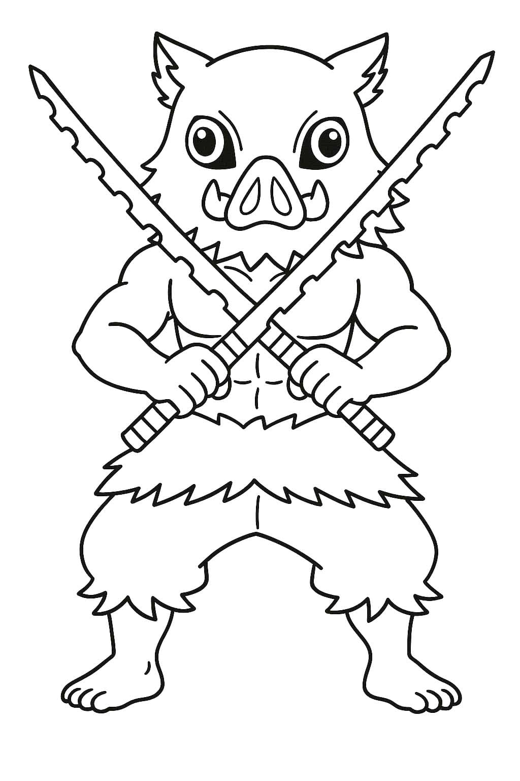 嘴平伊之助 5 ぬりえ