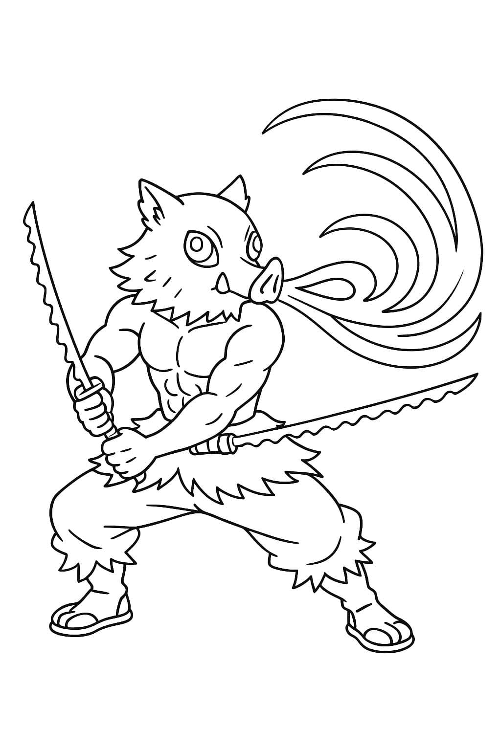 嘴平伊之助 7 ぬりえ