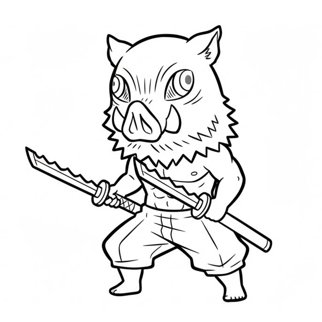 嘴平伊之助 印刷可能 ぬりえ