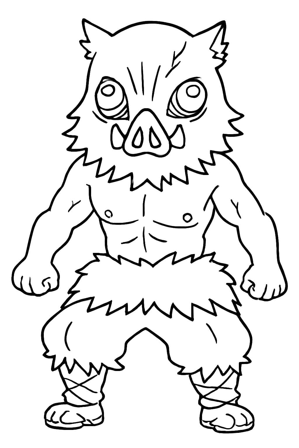 嘴平伊之助 描く印刷可能 ぬりえ