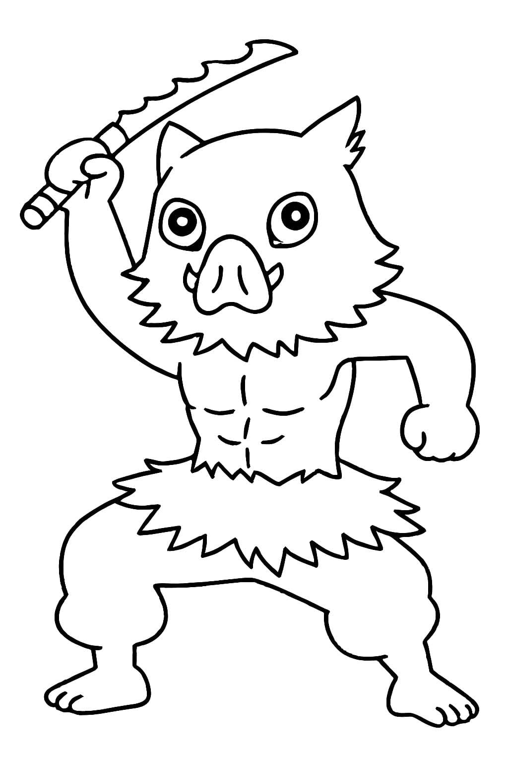 嘴平伊之助 描く 無料で印刷可能 ぬりえ