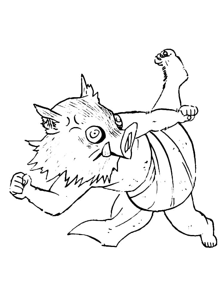 嘴平伊之助 描く ぬりえ