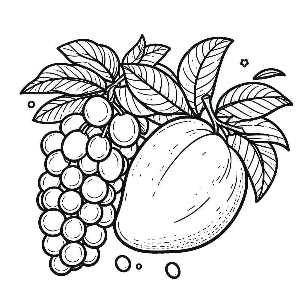 果物 描く3 ぬりえ
