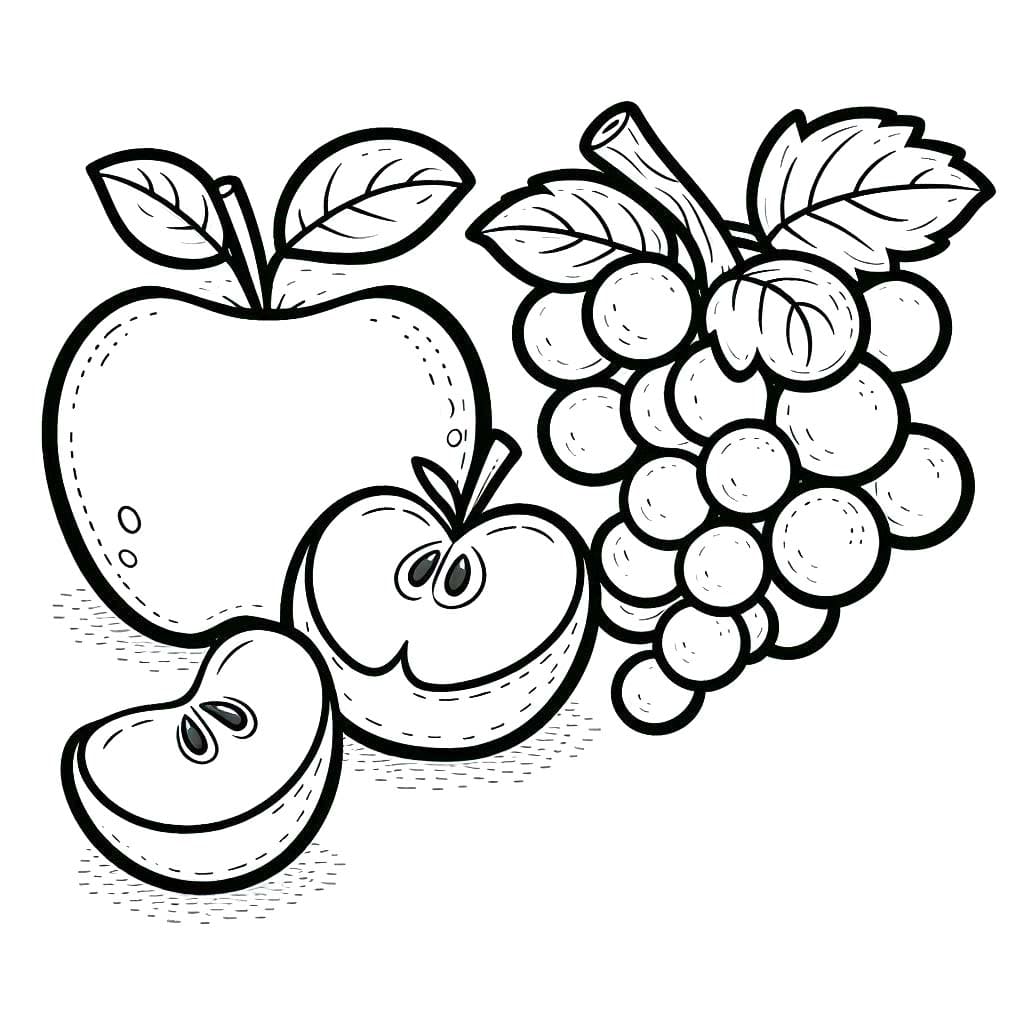 果物 描く5 ぬりえ