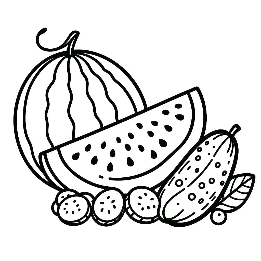 果物 描く8 ぬりえ