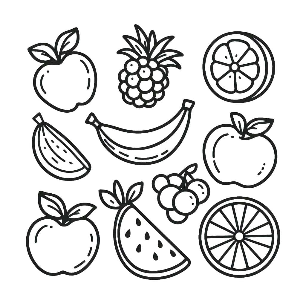 果物 無料 ぬりえ