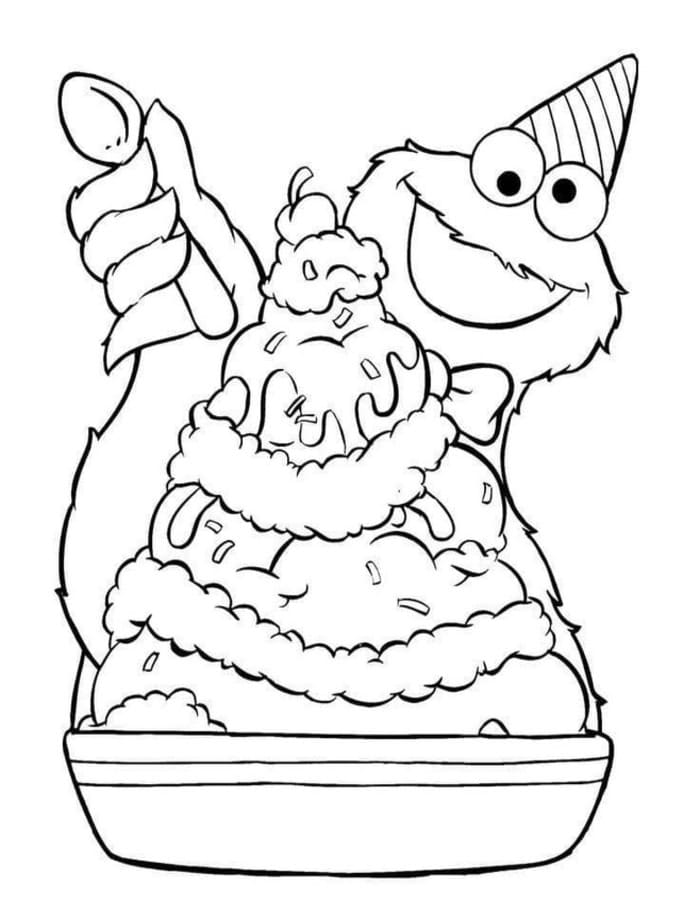 クッキーモンスター 無料 ぬりえ