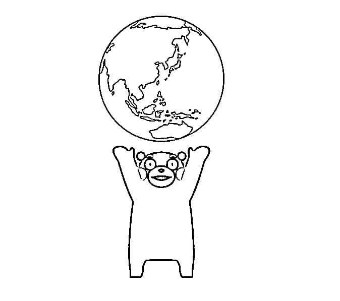 くまモン 9 ぬりえ