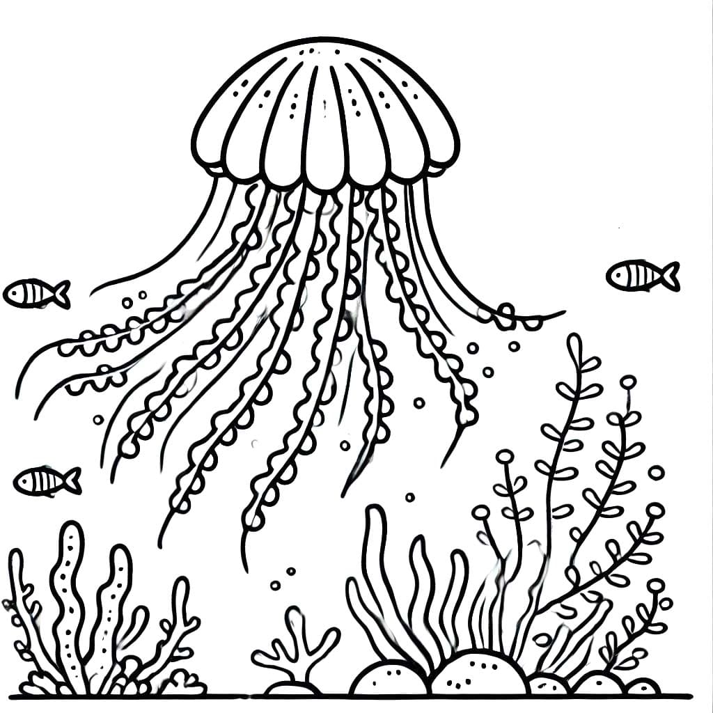 クラゲ 4 ぬりえ