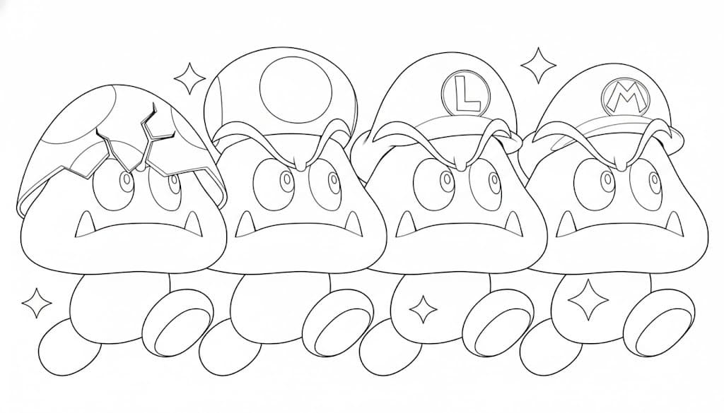 クリボー 単純 ぬりえ