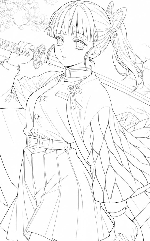 栗花落カナヲ 1 ぬりえ