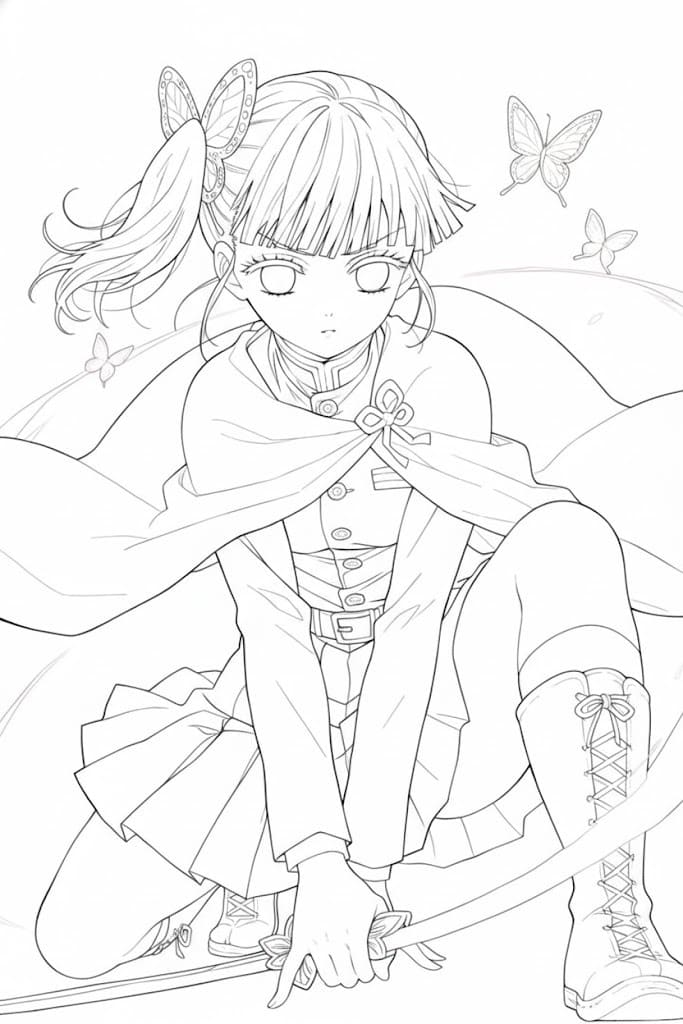 栗花落カナヲ 3 ぬりえ