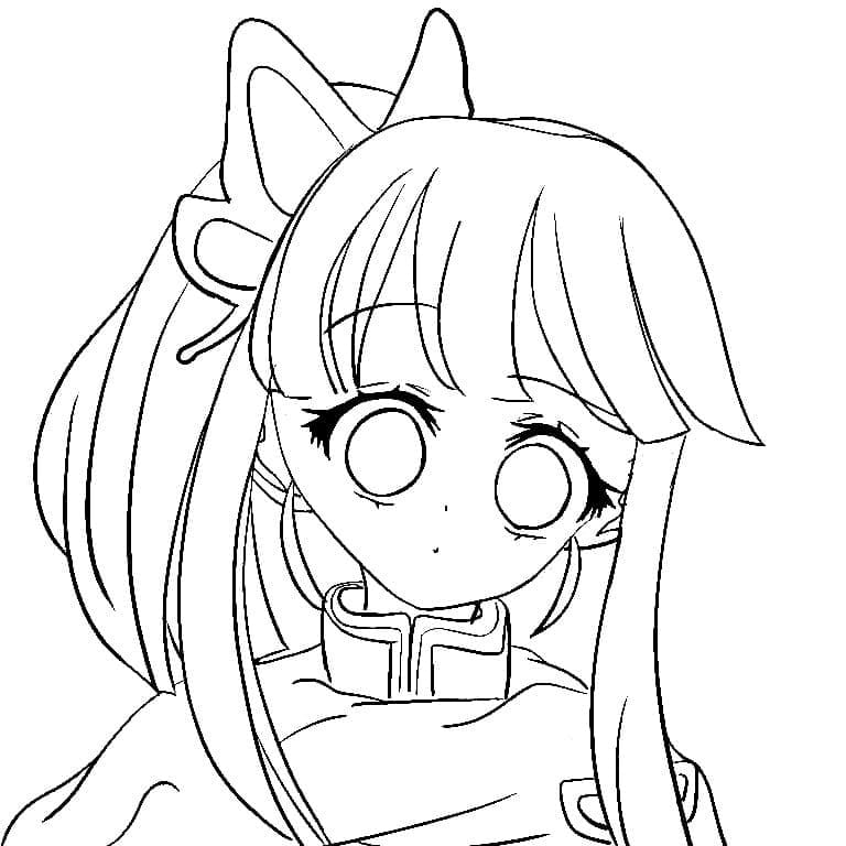 栗花落カナヲ 基本的な ぬりえ