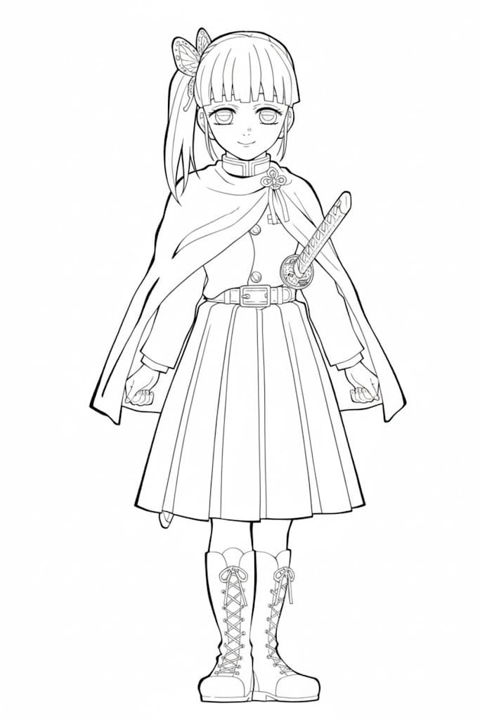 栗花落カナヲ 無料で印刷可能 ぬりえ