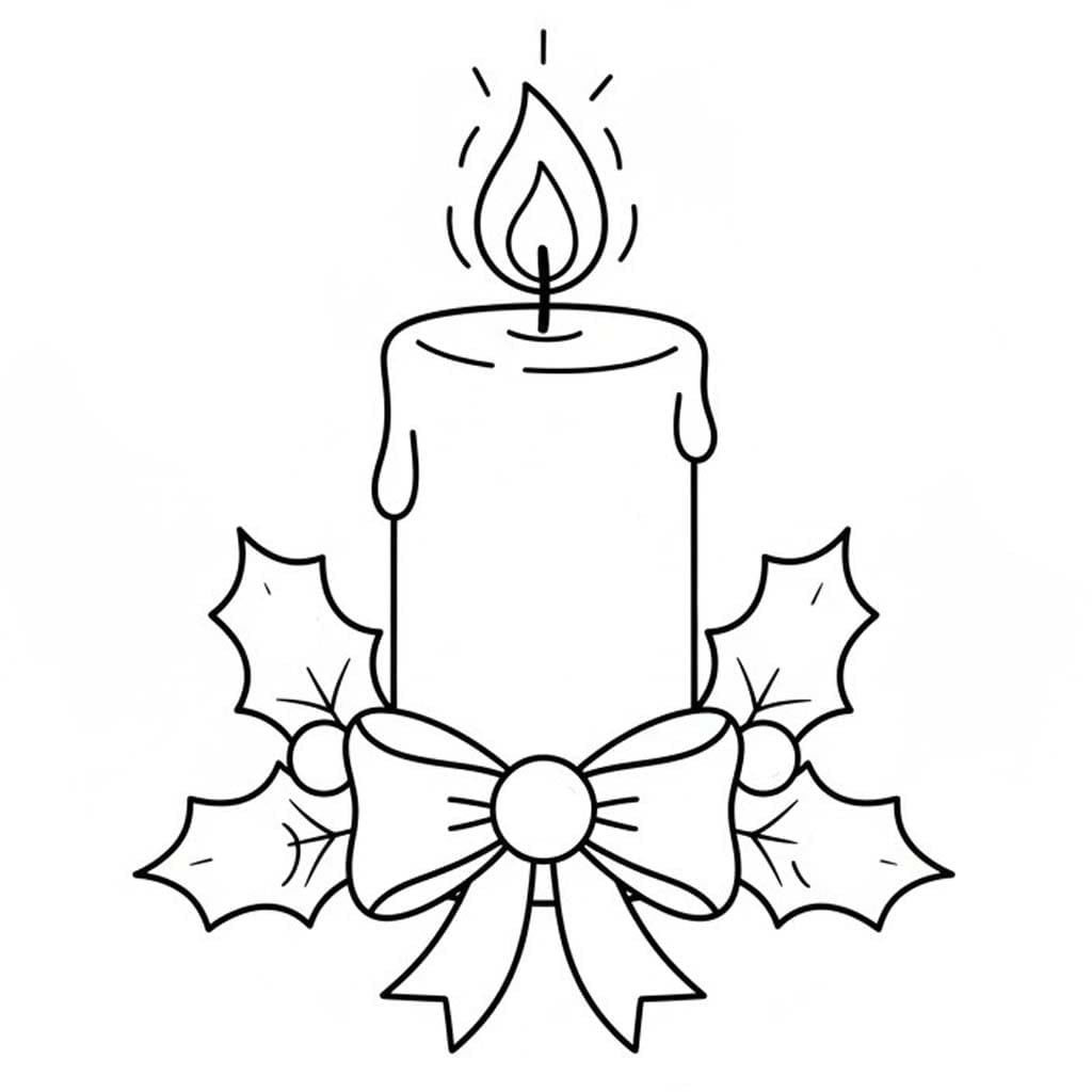 クリスマスキャンドル 1 ぬりえ