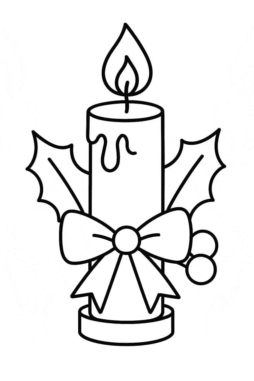 クリスマスキャンドル 2 ぬりえ