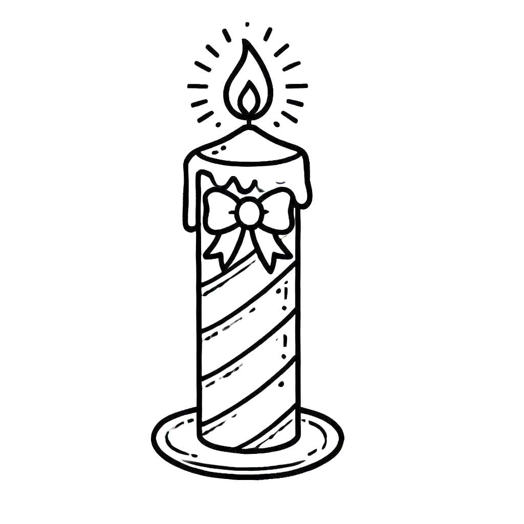 クリスマスキャンドル 3 ぬりえ