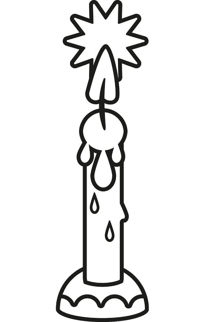 クリスマスキャンドル 6 ぬりえ