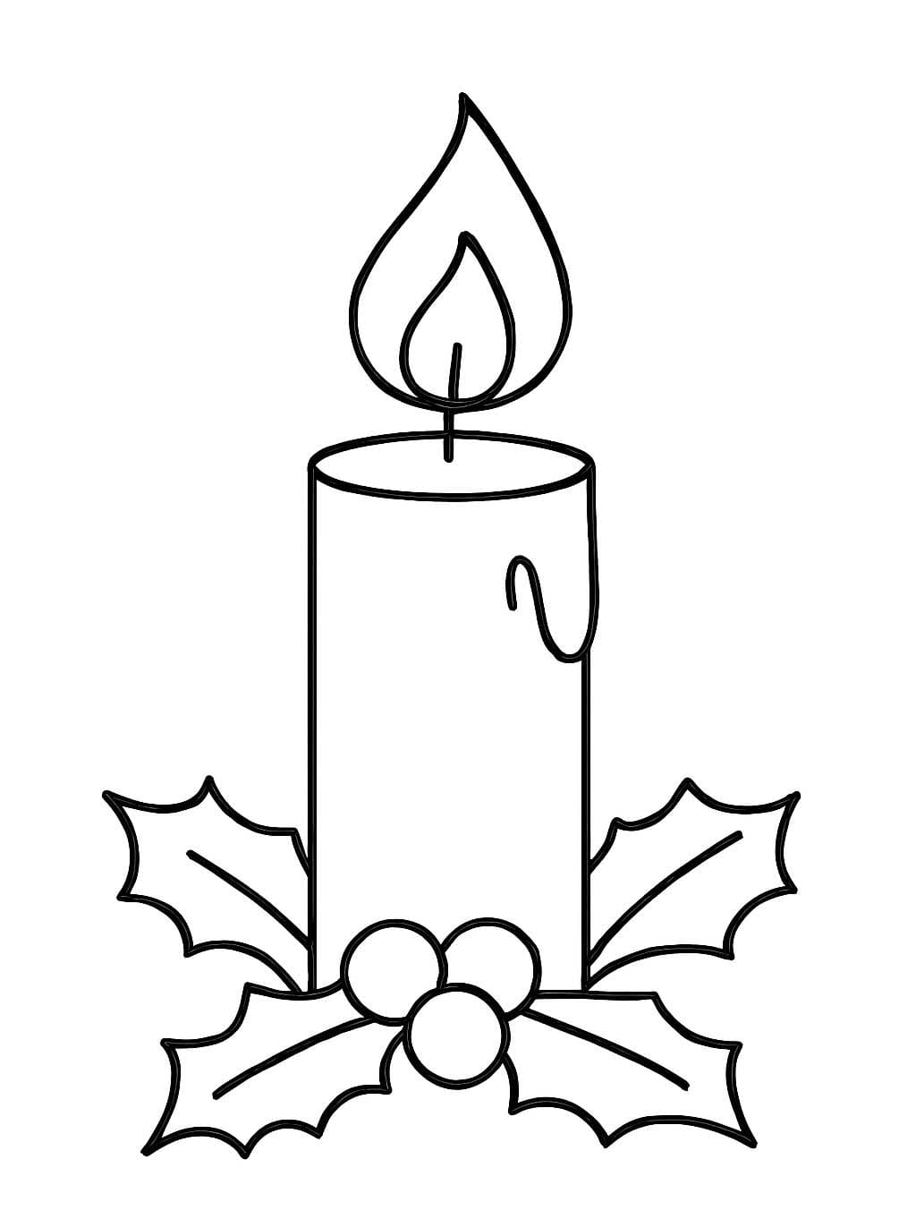 クリスマスキャンドル 描く ぬりえ