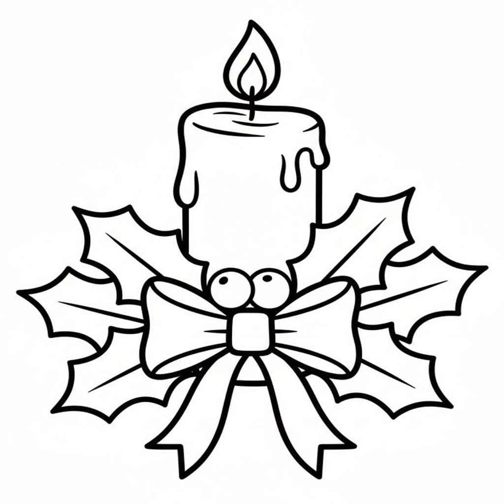 クリスマスキャンドル 無料で ぬりえ