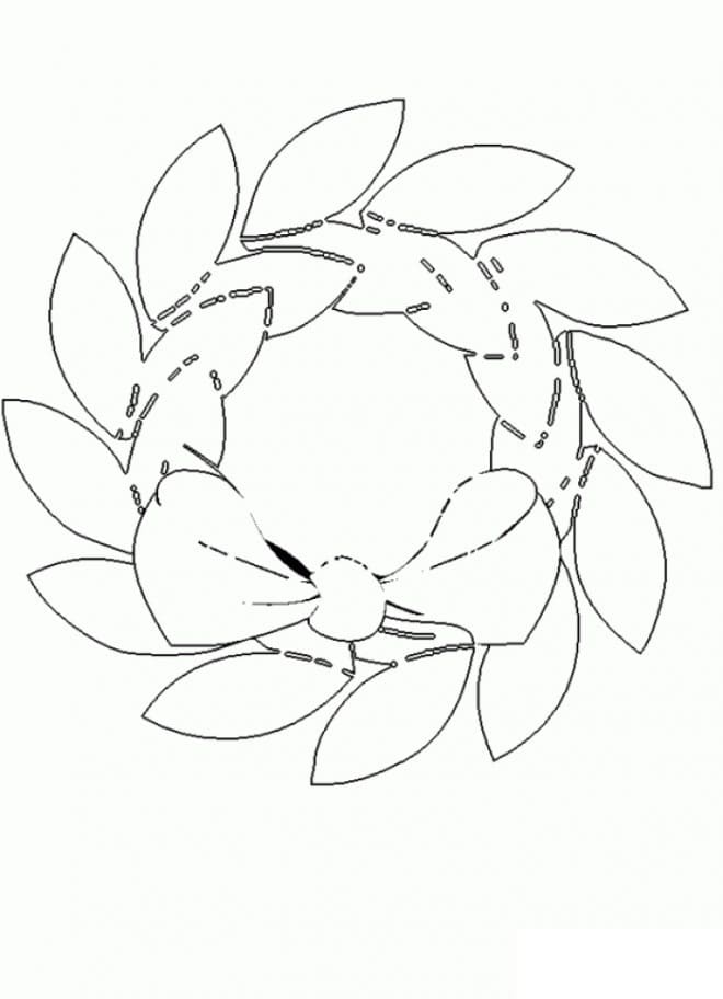 クリスマスリース 7 ぬりえ