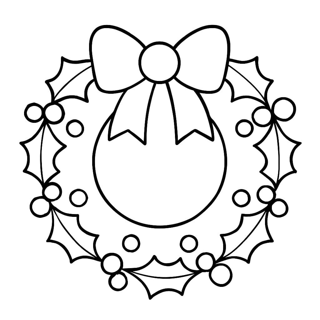 クリスマスリース 印刷可能 ぬりえ