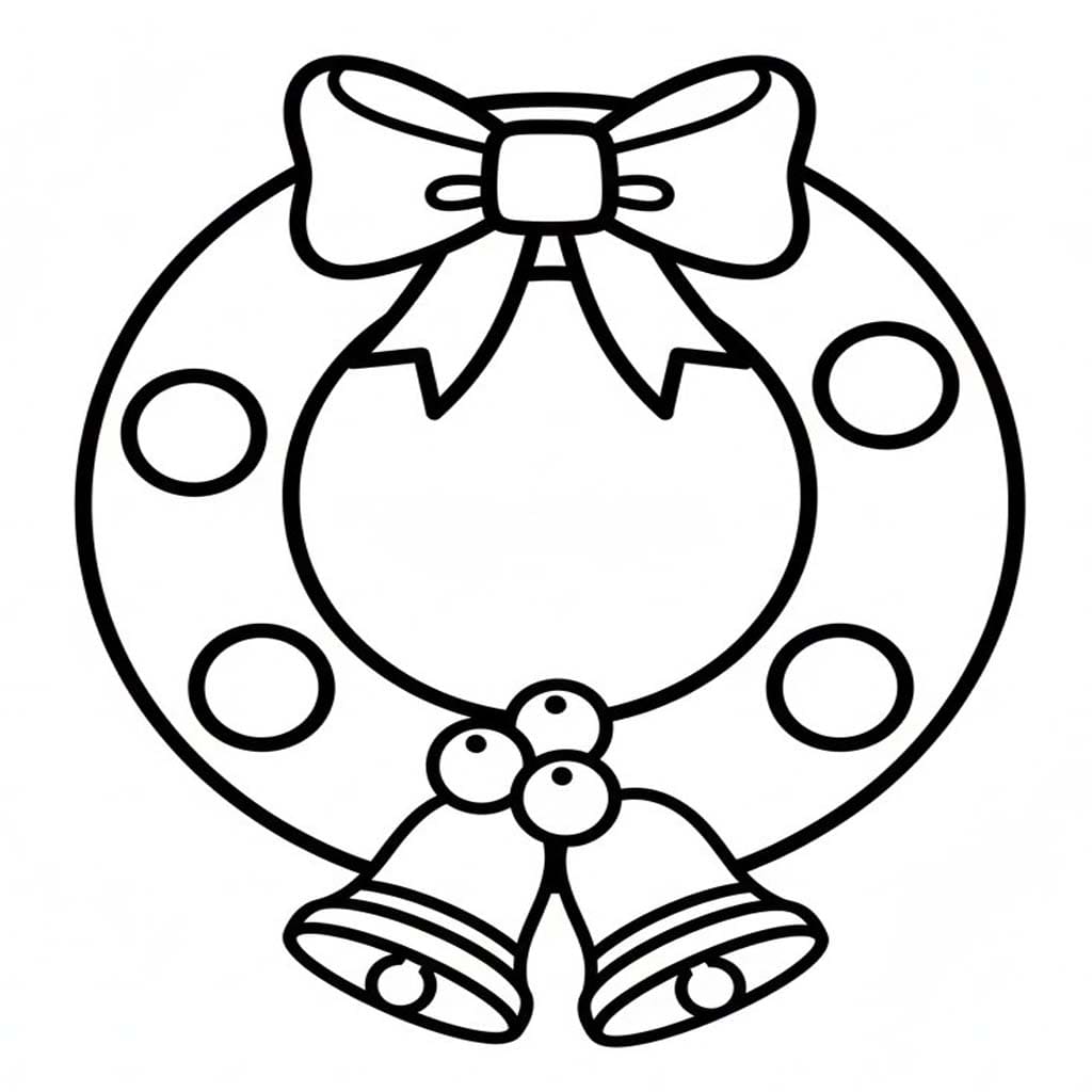 クリスマスリース 無料 ぬりえ