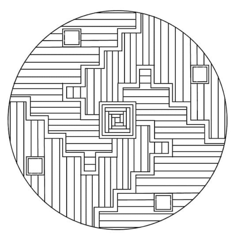クールな万華鏡 ぬりえ