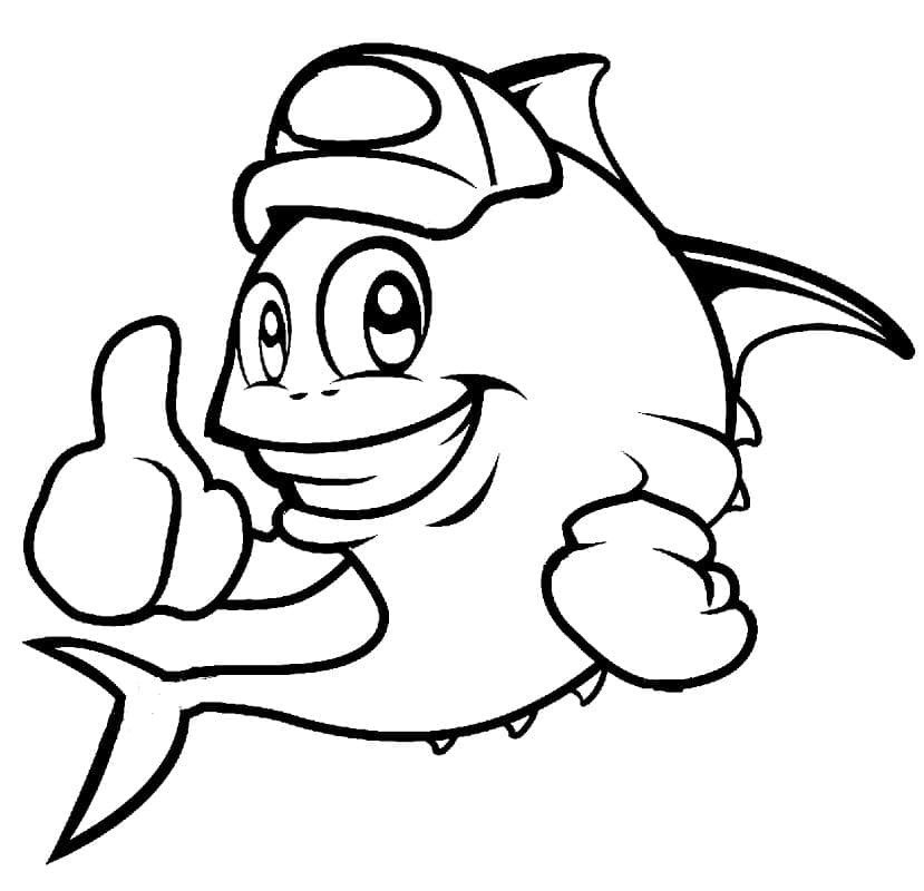 マグロ 描く ぬりえ