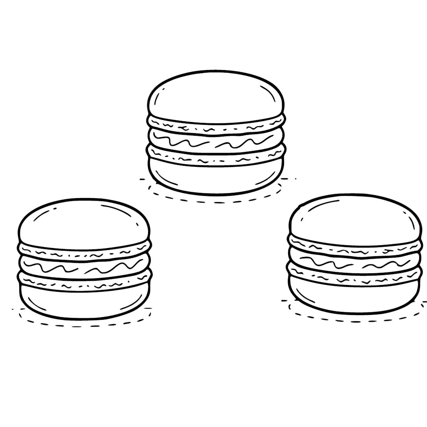 マカロン 印刷 ぬりえ