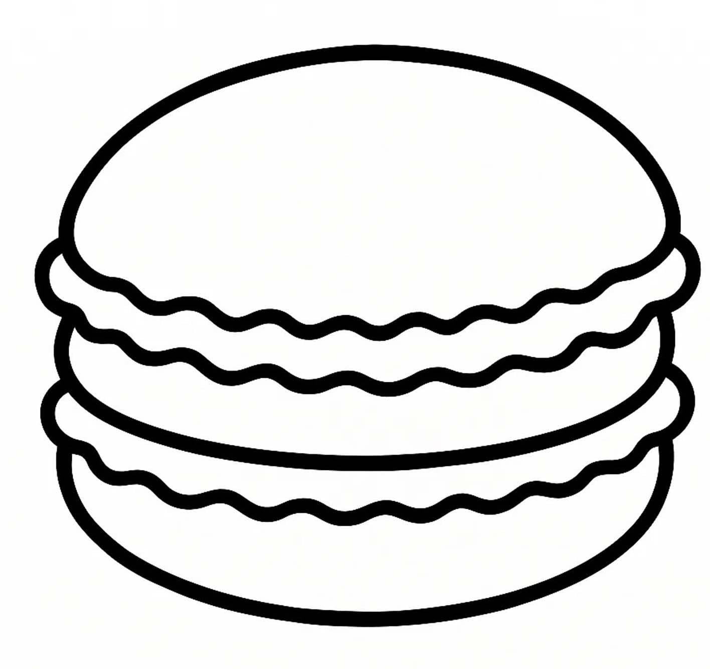 マカロン 無料で ぬりえ