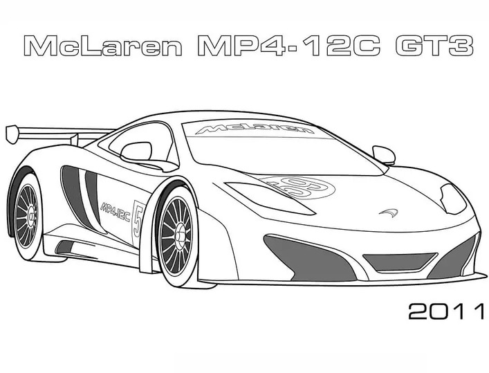マクラーレン MP4 12C GT3-2011 ぬりえ