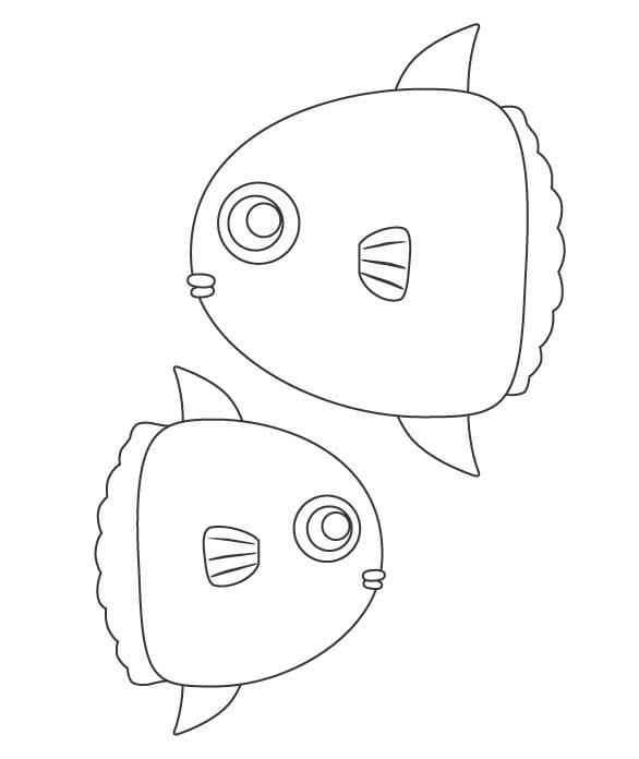 マンボウ 3 ぬりえ