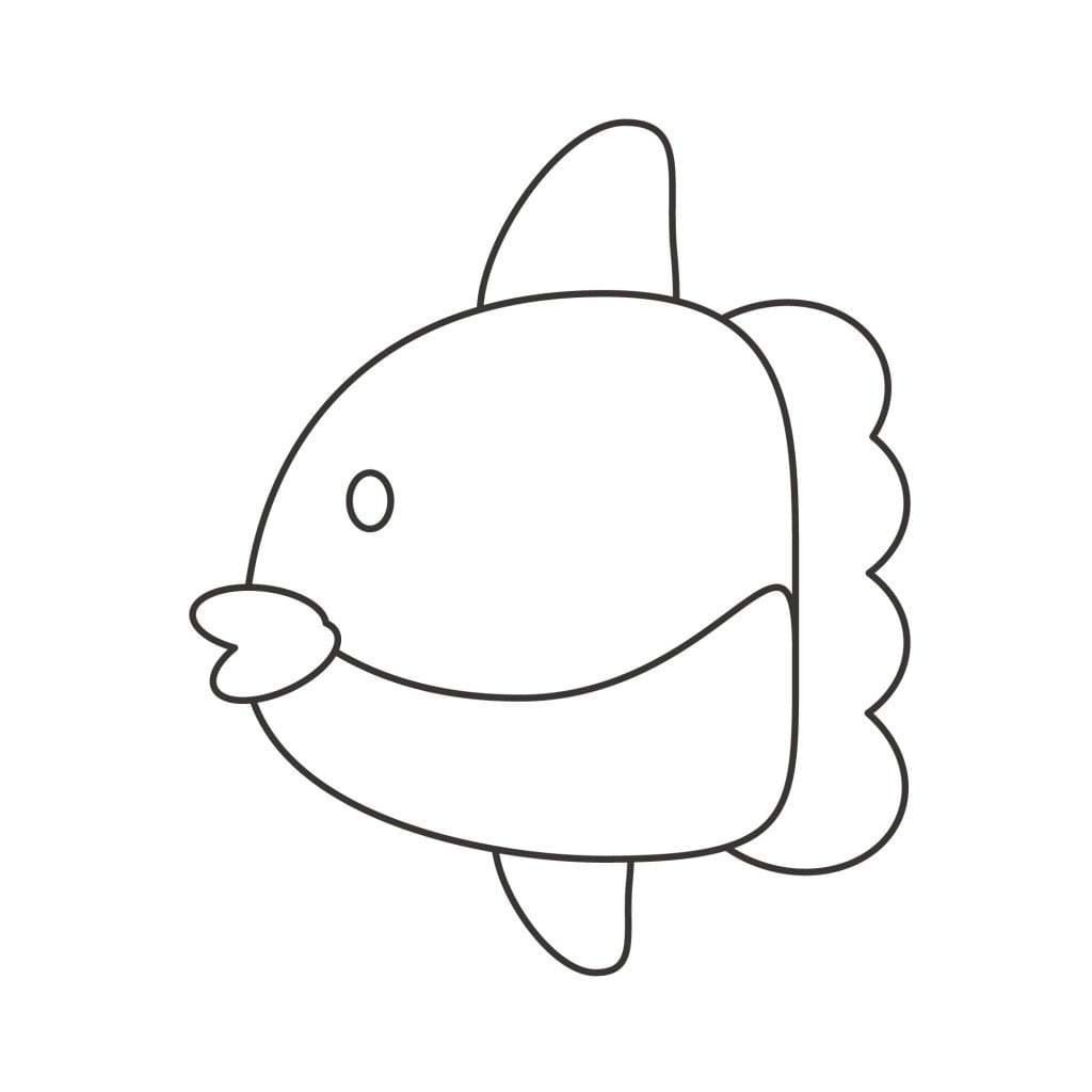 マンボウ 4 ぬりえ
