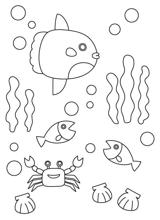 マンボウ 基本 ぬりえ