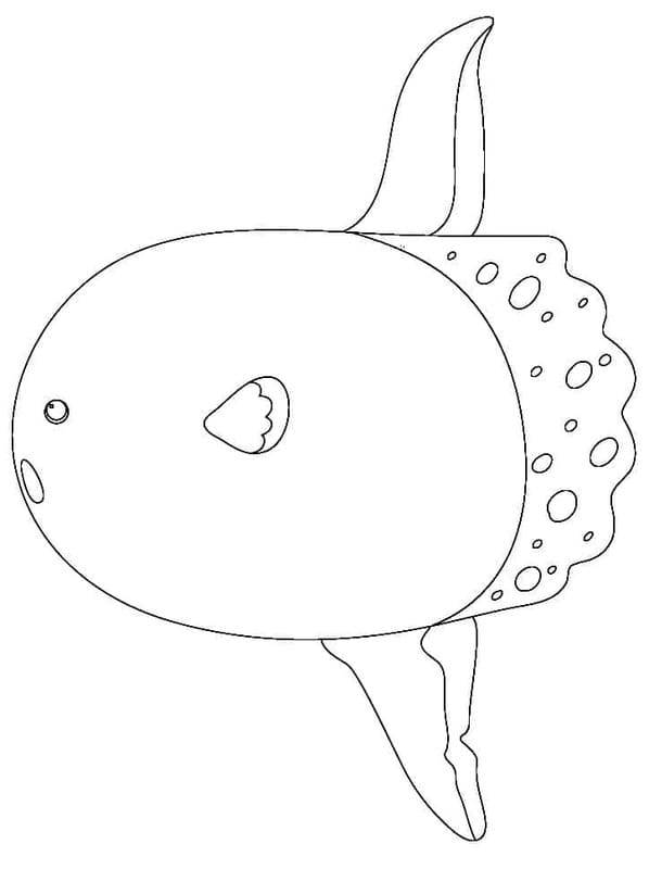 マンボウを簡単に描く ぬりえ
