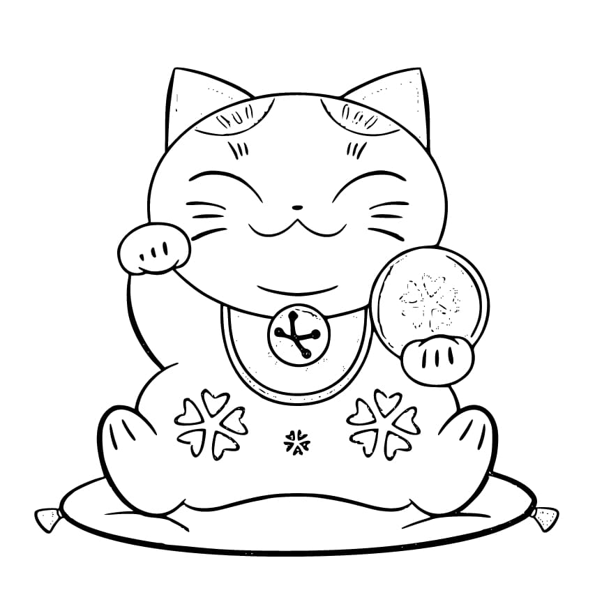 まねきねこ 1 ぬりえ