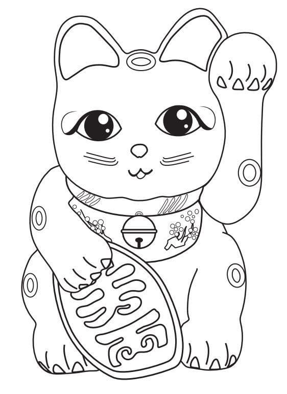 まねきねこ 3 ぬりえ