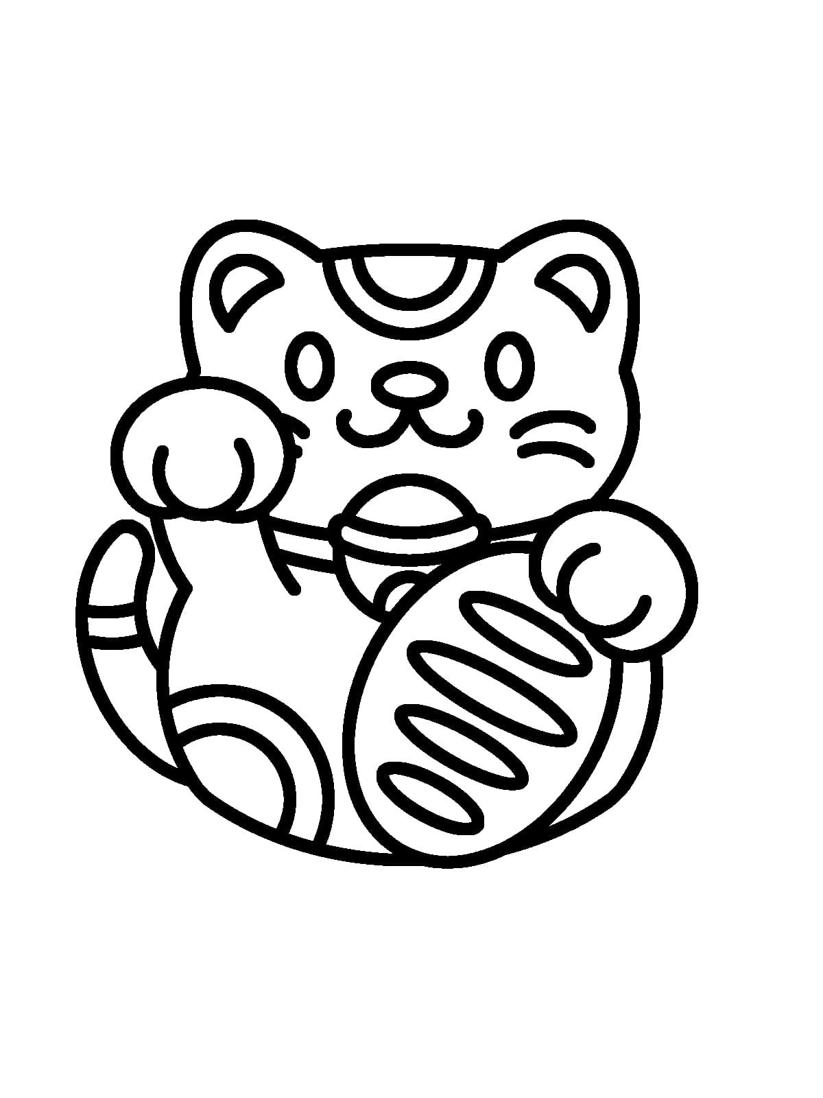 まねきねこ かわいい ぬりえ