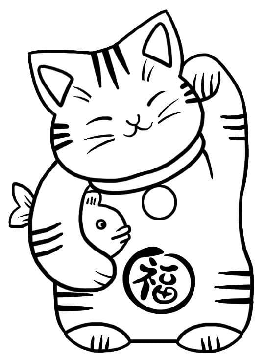 まねきねこ 無料 ぬりえ