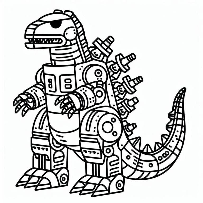 メカゴジラ 7 ぬりえ